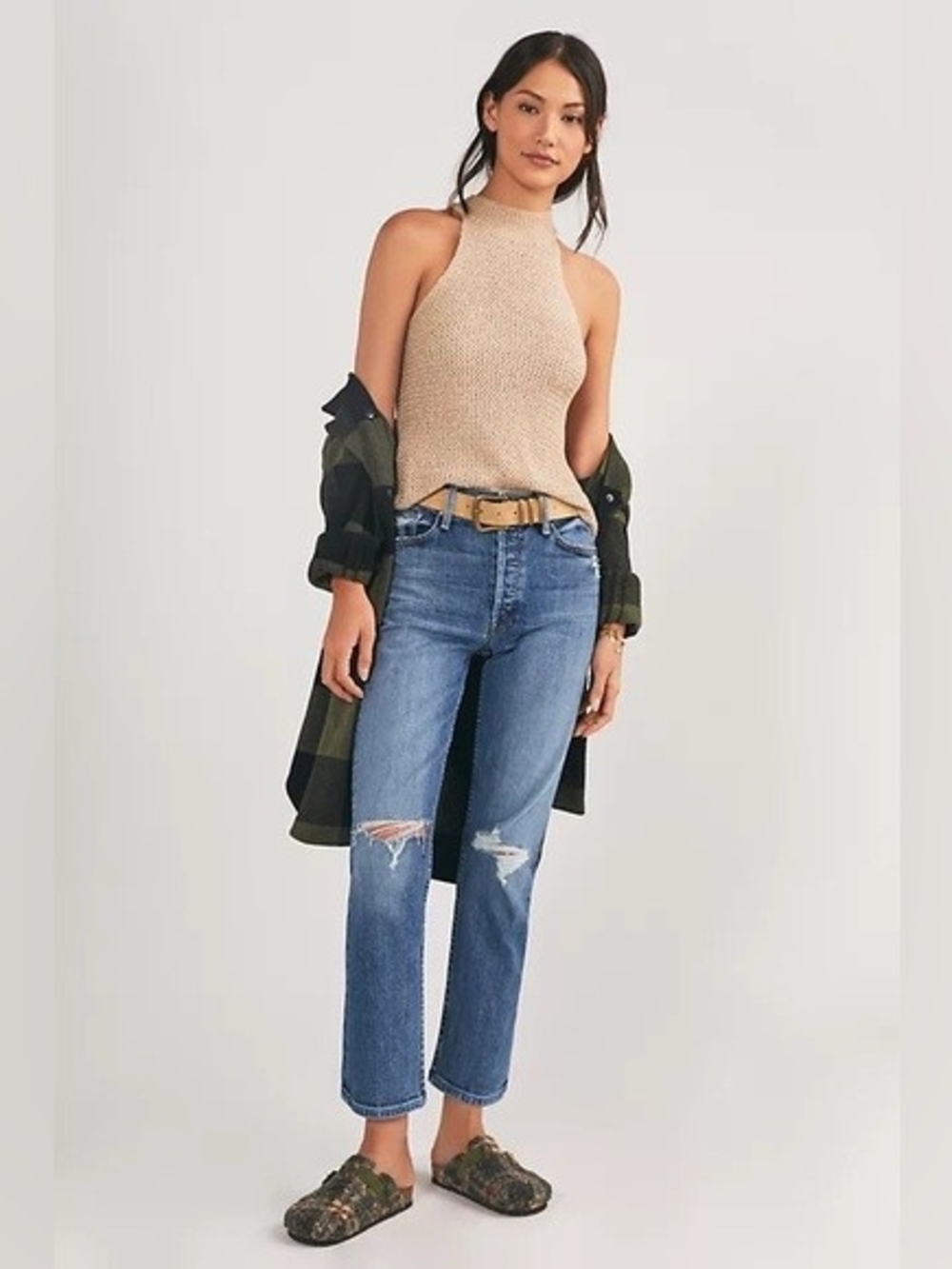 MOTHER The Tomcat High Waist Distressed Jean Seriously Truce Wash Size 27